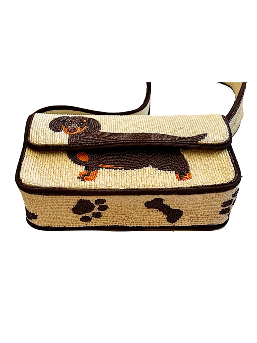 Lily Posh Dachshund Beaded Handbag, Dog Doxie Beaded Bag - Picture 5 of 5